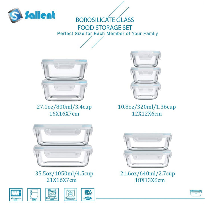 18-Piece Glass Storage Containers Set