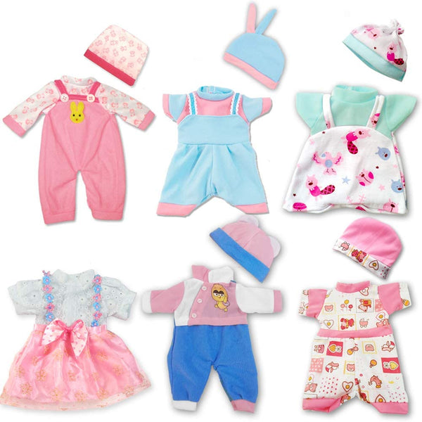 12" Baby Doll Clothes Set with 5 Caps