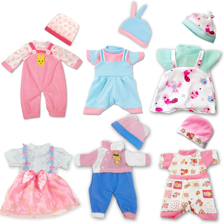 12" Baby Doll Clothes Set with 5 Caps
