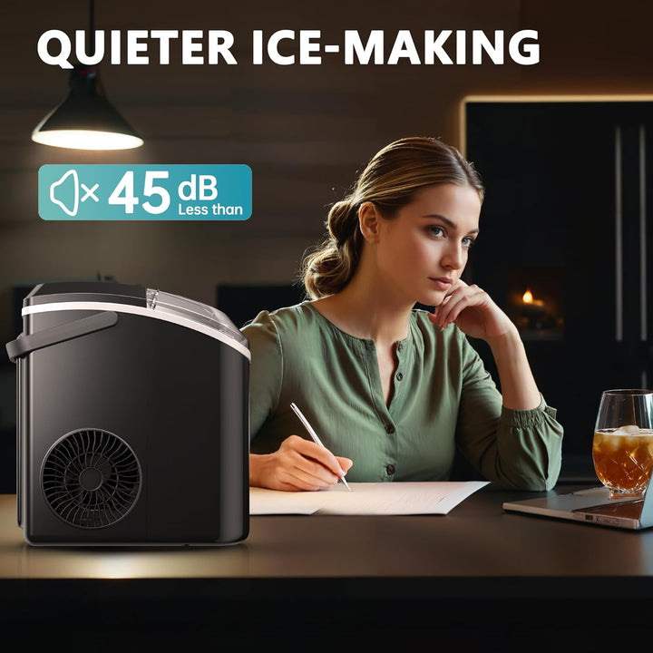 Nugget Ice Maker - 34Lbs/Day Black