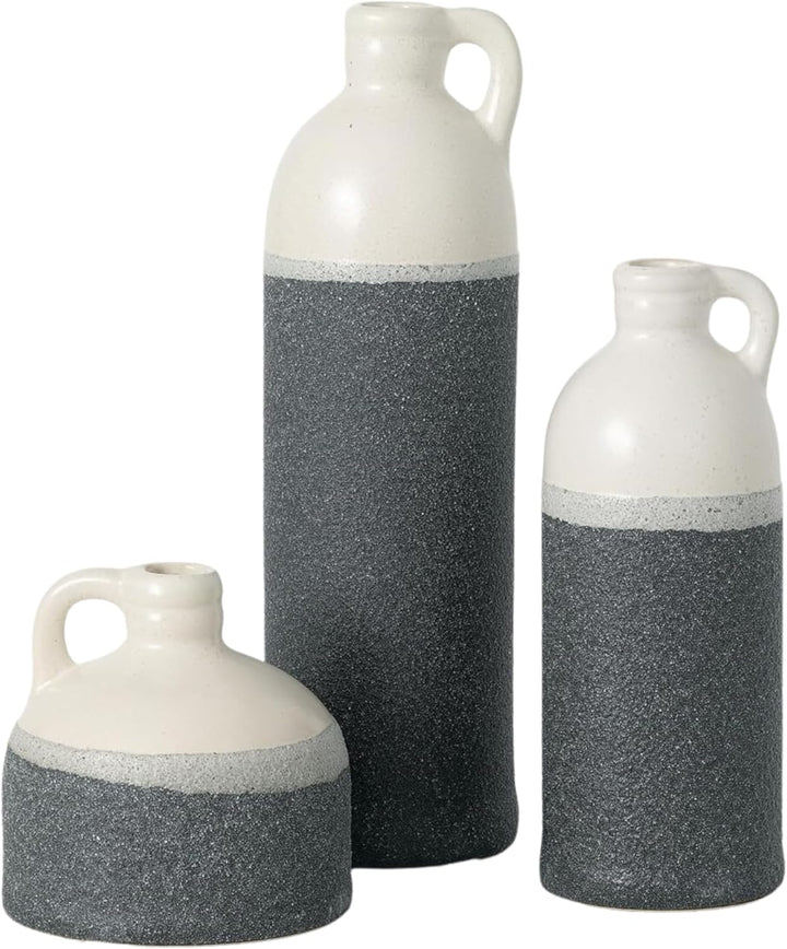 Farmhouse Ceramic Jug Vase Set - Decor