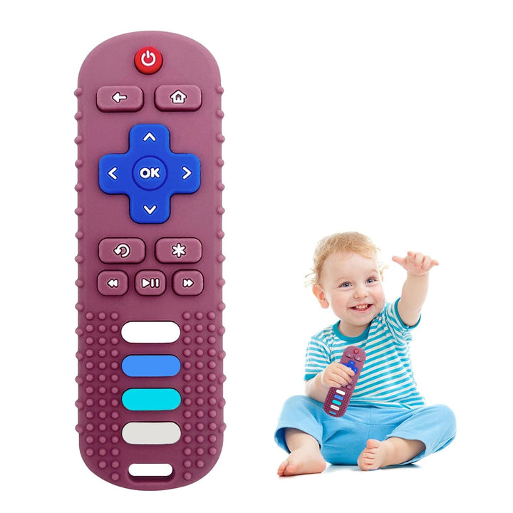 2Pcs Silicone Teething Toys, Remote Control Shape Teethers for Babies Remote Teething Toys, Silicone TV Remote Teether BPA Free/Refrigerator Safe