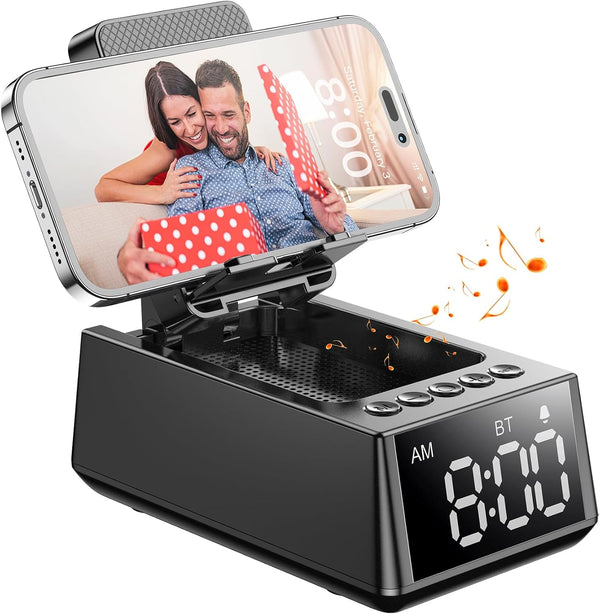 Birthday Gifts for Men Women, Cell Phone Stand Bluetooth Speaker with Anti-Slip Base, Hd Surround Sound, Cool Multi Functional Gadget, Unique Gift for Him, Her, Husband, Wife, Dad, Mom