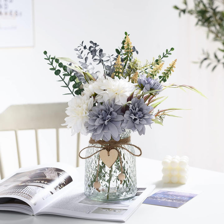 Blue Silk Flowers in Vase – Decor Piece