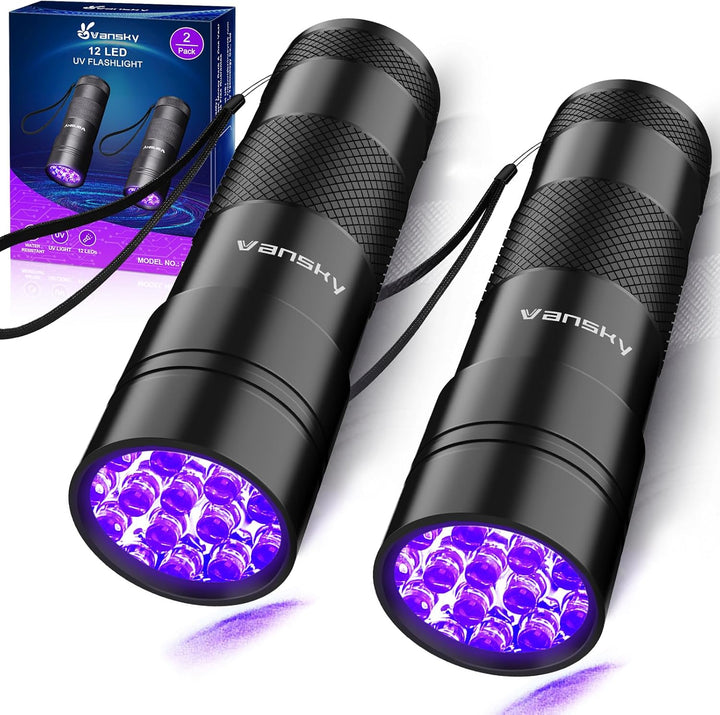 12 LED UV Flashlight for Pet Urine & Stains