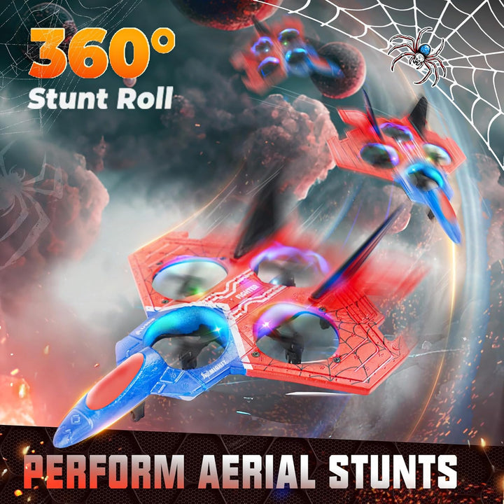 Drones for Kids | 2.4GHZ RC Plane, Spider Toys for Boys, Remote Control Spider, 6-Axis Gyro Remote Control Airplane, RC Helicopter, 360° Flip Fighter Jet Toy, Toys for Ages 8-13