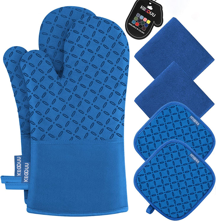 6Pcs Heat-Resistant Oven Mitts & Potholders