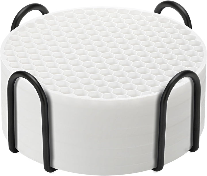 Silicone Coasters Set of 8 with Holder