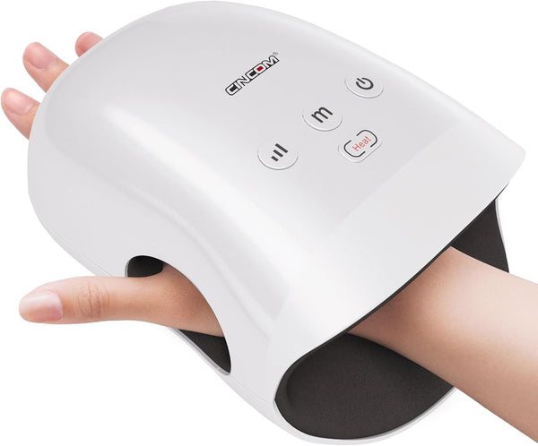 Hand Massager - Cordless Hand Massager with Heat and Compression for Arthritis and Carpal Tunnel(Fsa or HSA Eligible) (White)