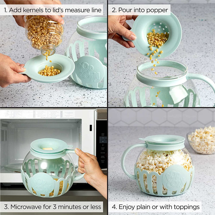 Micro-Pop Microwave Popcorn Popper - Aqua