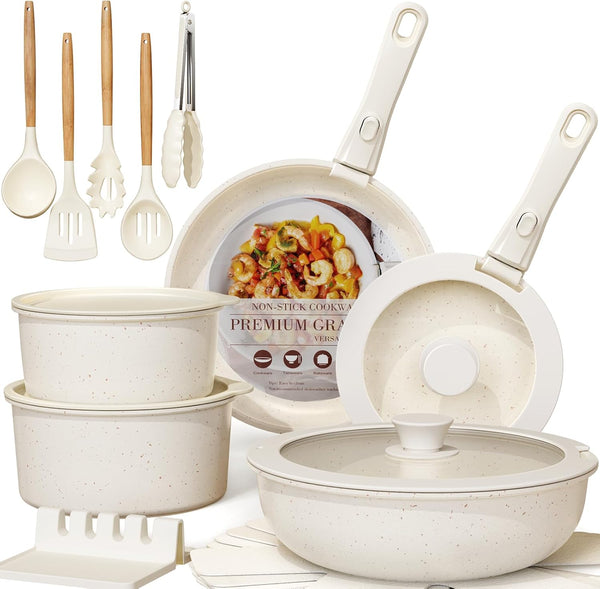 21 Pcs Ceramic Non-Stick Cookware Set