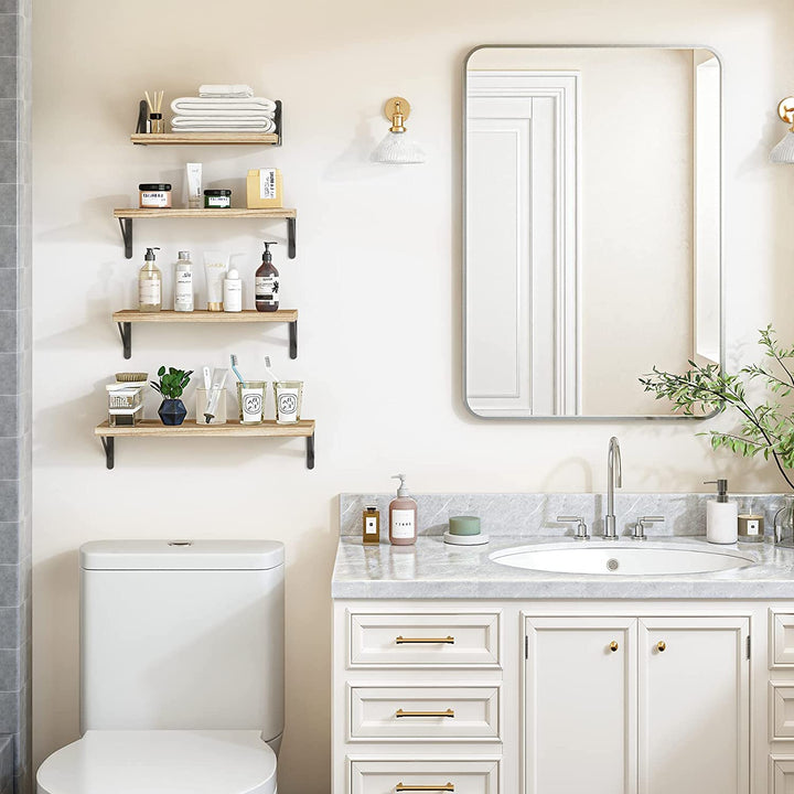 Farmhouse Floating Wall Shelves (Set of 4)