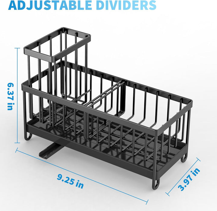Black Sink Caddy Organizer with Soap Dispenser