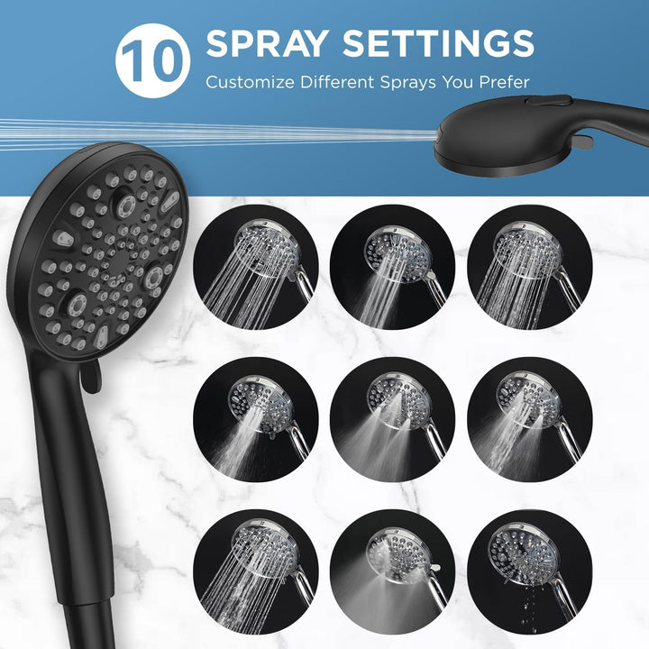 2-in-1 Dual Shower Head Combo, 10 Modes