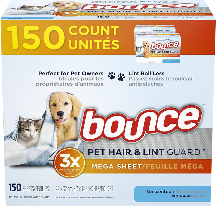 Pet Hair & Lint Guard Dryer Sheets, 130ct