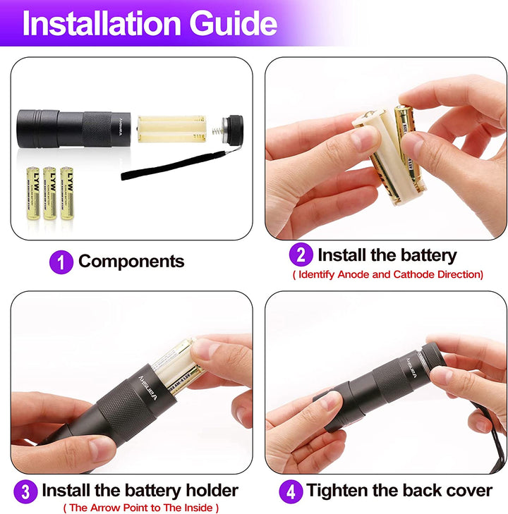 12 LED UV Flashlight for Pet Urine & Stains