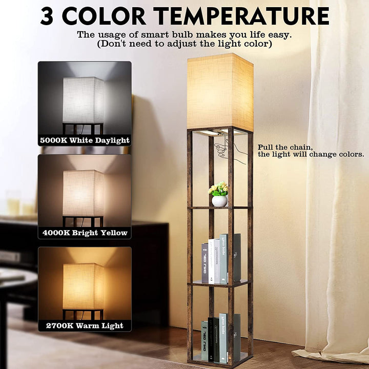Modern Shelf Floor Lamp with Storage