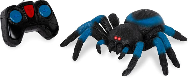 – Remote Control Spider for Kids – RC Tarantula with LED Eyes – Realistic Animal & Moving Legs – Fast-Moving & 360 Spin – Blue Tarantula – 6 Years +