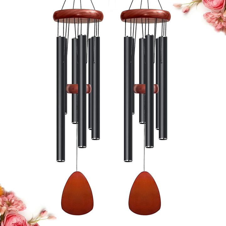 Large Black Aluminum Wind Chimes 37"