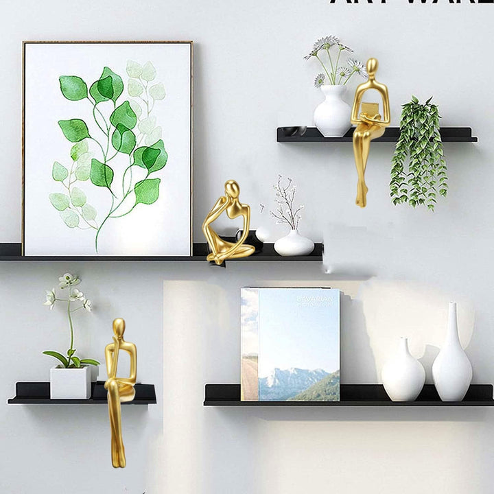 Gold Thinker Statue Set of 3 - Modern Decor