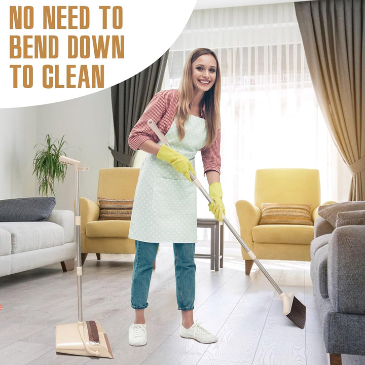 Broom & Dustpan Set with Long Handle