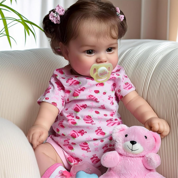 Lifelike Reborn Baby Dolls - 20Inch-Real Baby Feeling Realistic-Newborn Baby Dolls Adorable Smiling Real Life Baby Dolls with Gift Box for Kids Age 3