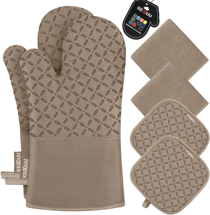 6Pcs Heat-Resistant Oven Mitts & Potholders