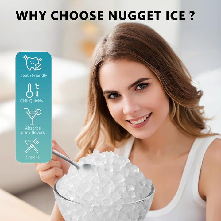 Nugget Ice Maker - 34Lbs/Day Black