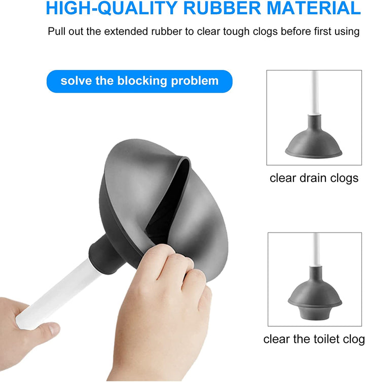 Heavy Duty Toilet Brush & Plunger Set