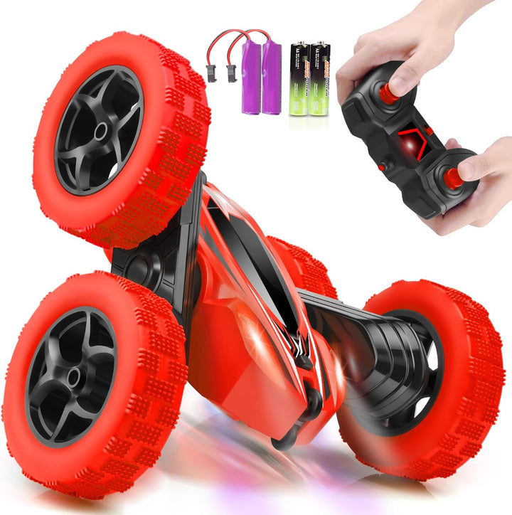 Remote Control Car, RC Cars Toys for Ages 5-7, 2.4Ghz 4WD Fast RC Car Kids Toys for Ages 8-13, Double Sided 360° Rotating Monster Truck Toys for Girls RC Truck Toy Cars for Boys