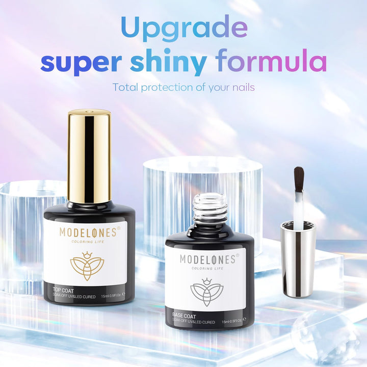 15ml Gel Top & Base Coat Set - No Wipe