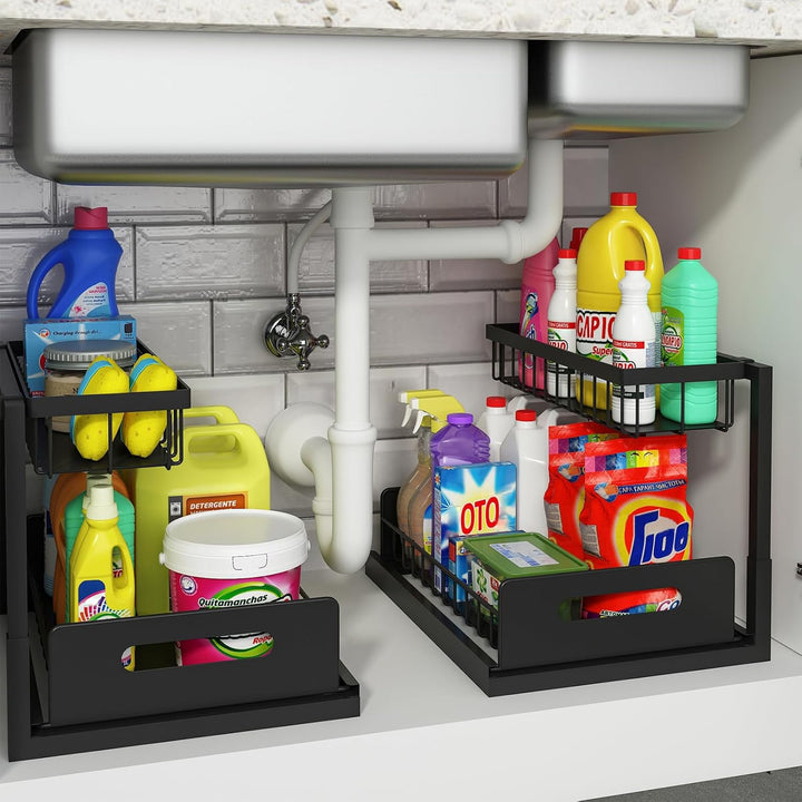 Pull Out Sink Organizer 2-Tier, Grey