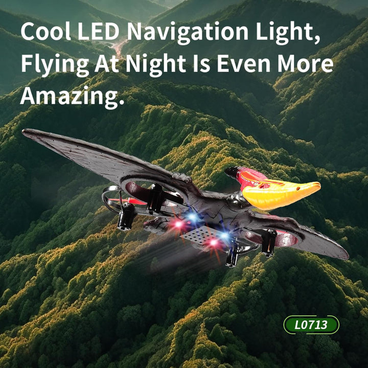 Pterodactyl Dinosaur Toys Drone for Kids,Dragon Remote Control Airplane,Flying Toys Birthday Gifts for 8-12 Year Old Boys,Rc Plane for Kids 8-12 （Red）