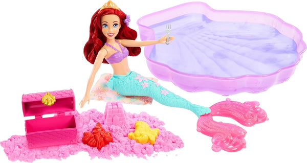 Princess Toys, Ariel Mermaid Doll & Pool Set with Moldable Sand, 3 Molds & 6 Accessories, Inspired by the Little Mermaid Movie