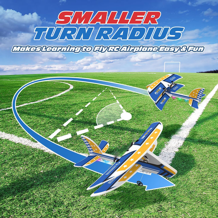 RC Plane, 2.4GHZ Remote Control Airplane W/ 3 Batteries & 6-Axis Gyro Stabilizer, 2CH RTF RC Glider Toy for Beginners Kids Boys Girls