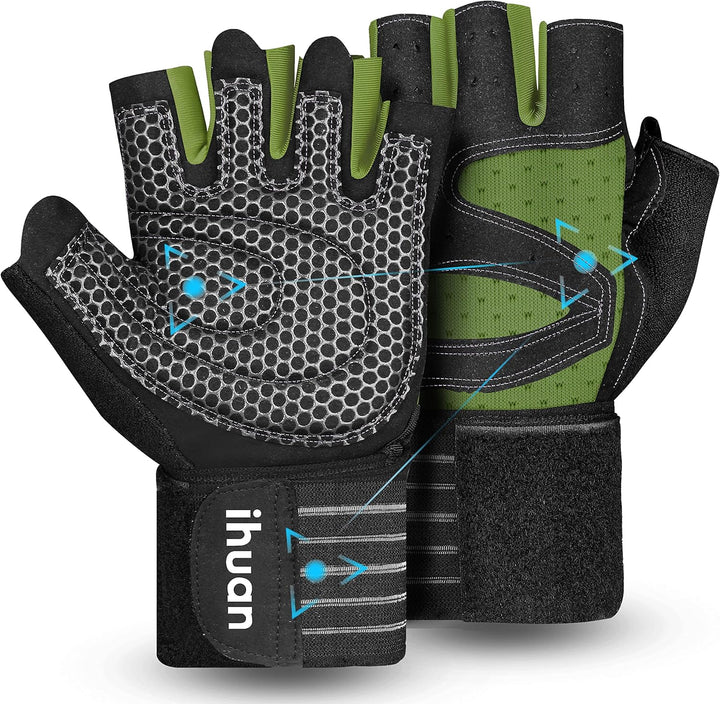Ventilated Weightlifting Gloves with Wrist Wrap