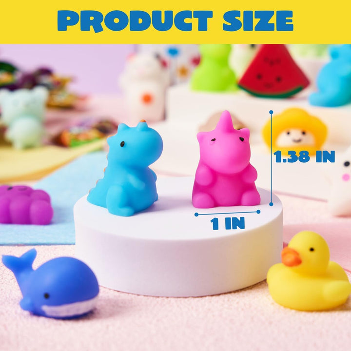 Mochi Squishy Toys Set, Random 25 Pack Mini Mochi, Party Favors for Kids, Kawaii Squishy, Stress Relief Toys, Basket Stuffers, Goodie Bags Fillers, Birthday Gifts, Classroom Prizes