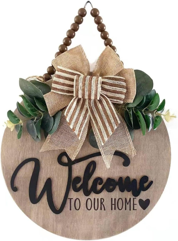 3D Welcome Sign with Leaves & Beads