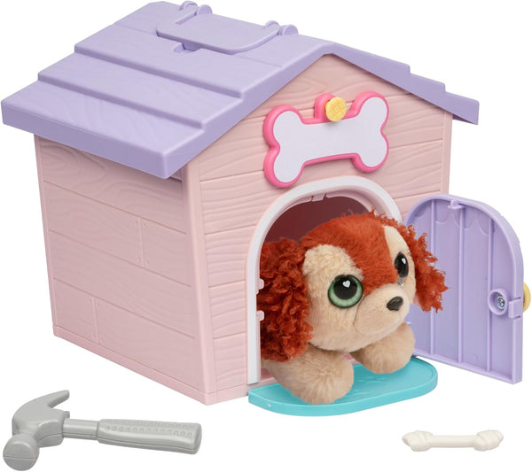 My Puppy'S Home Minis - Pink & Purple Home | Plush Toy & Kennel Playset. Build Your Puppy'S Home, Name Your Puppy & Surprise! Puppy Appears! Which Puppy Will You Get? Easy Build DIY