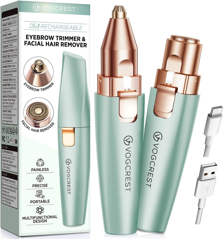 2-in-1 Eyebrow & Facial Trimmer - Rose Gold