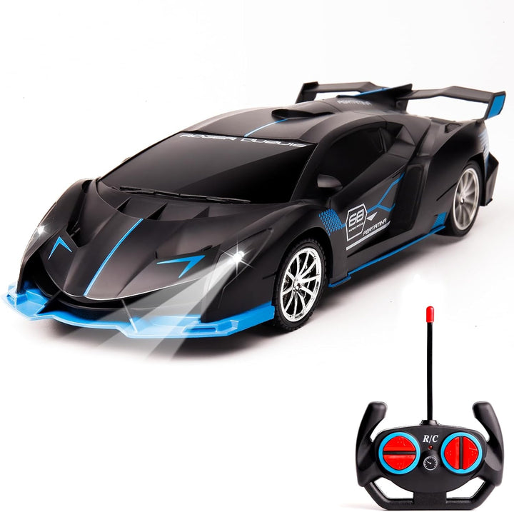 Remote Control Car Rechargeable High Speed 1/18 RC Cars Toys for Boys Girls Vehicle Racing Hobby with Headlight Christmas Birthday Gifts for Kids (Red)