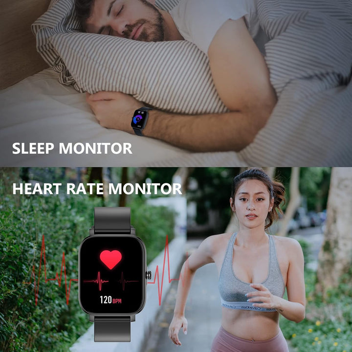 Smart Watch for Men Women Smartwatch 1.83" for   Android Phone Compatible, Fitness Tracker Watch with Pedometer, Heart Rate/Sleep Monitor, Blood Oxygen, IP68 Waterproof