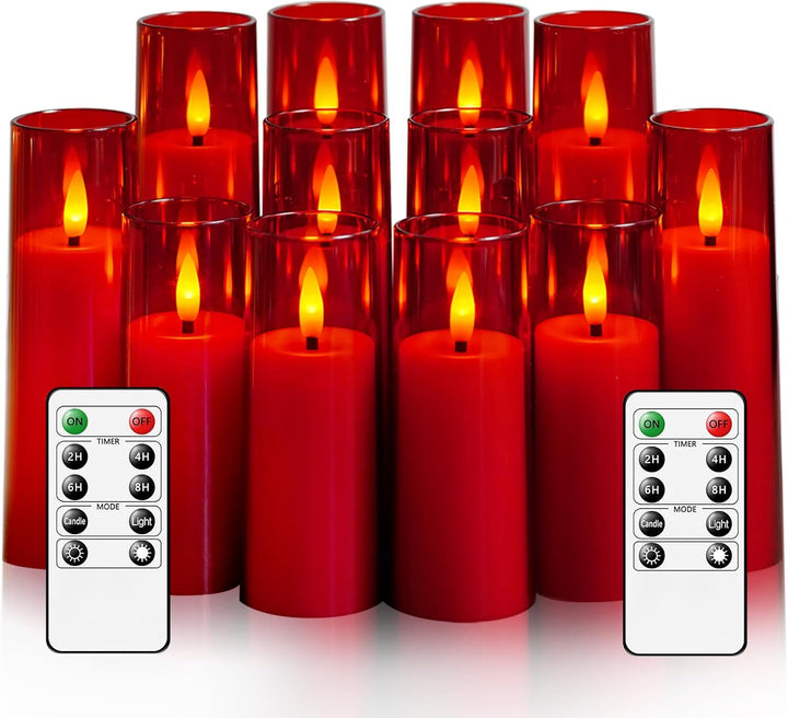 Grey LED Flameless Candles Set (12)