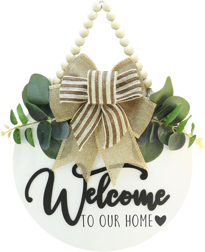 3D Welcome Sign with Leaves & Beads
