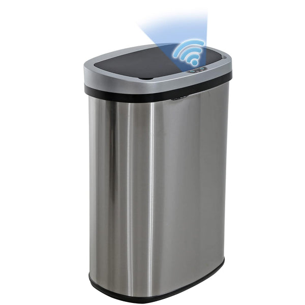 13 Gal Touch-Free Stainless Steel Trash Can