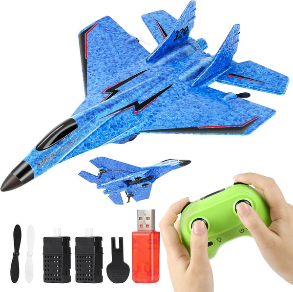 RC Plane, Remote Control Wireless Airplane Toy - RC Plane Remote Control 2CH 2.4Ghz RC Plane with Lights, Remote Control Airplanes Foam RC Fighter Airlane Jet for  Kids