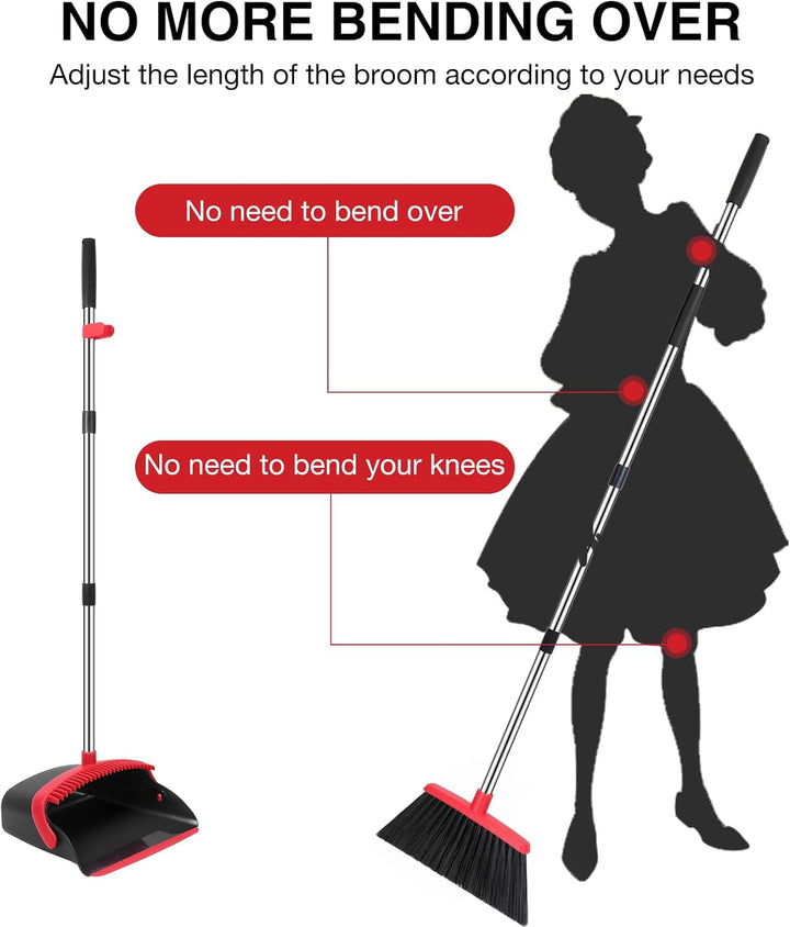 52-In Adjustable Broom & Dustpan Set