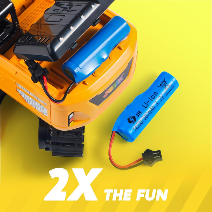 Remote Control Excavator Toys for Boys, 2.4Ghz RC Play Excavator with Light, Construction Toys for Boys 3-5 4-7 8-12 Year Old Kids, Birthday Gift