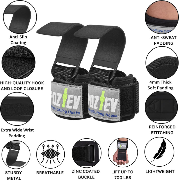 Weight Lifting Hooks & Wrist Wraps 