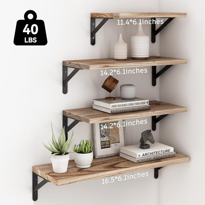 Farmhouse Floating Wall Shelves (Set of 4)